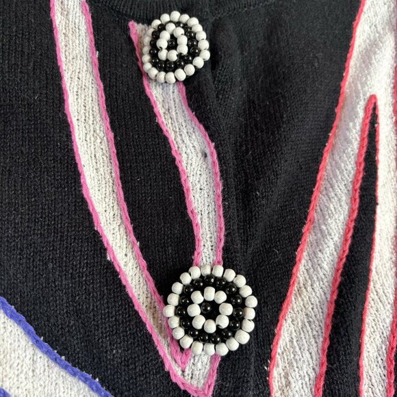 Vintage Design Options by Philip & Jane Gordon Women's Abstract Striped Cardigan - Picture 4 of 9